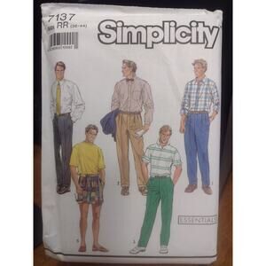 Vintage Simplicity‎ Pattern 7137 Men's Pants or Shorts (1990)